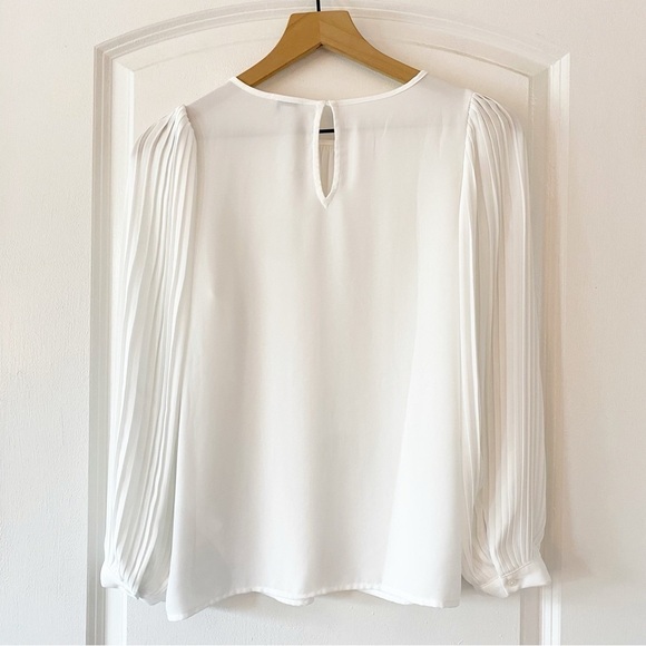 J. CREW Factory White Pleated Sleeve Blouse NEW Petite XS - Picture 6 of 8